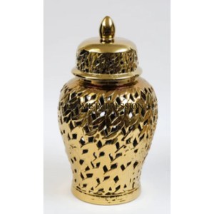 Dernier modèle d'arrivée Look attrayant Métal robuste de haute qualité Plaqué or Centre de table et décoration Pot de gingembre Fourniture - Product Image 2