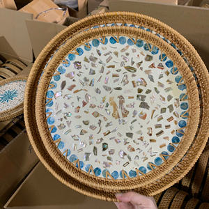 ถาดหวายสำหรับช่างฝีมือพร้อมดีไซน์แบบฝังงานฝีมือทำจากไม้ไผ่รักษ์โลก - Product Image 6