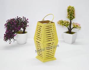 Linterna colgante de jardín geométrico, linterna colgante de Metal Vantage amarillo, decoración del hogar, decoración de Navidad hecha a mano, votiva Premium - Product Image 4