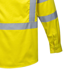 Camisa de algodón de manga larga para hombre, camisa con bolsillo izquierdo y derecho, ignífuga, 2023 - Product Image 6