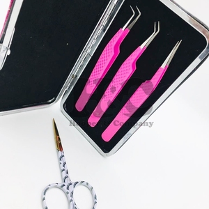 Nouvelle pince à épiler extension de cils pince à épiler durable couleur unie extension de cils pince à épiler haut rang acier inoxydable gratuit Logo vison - Product Image 2