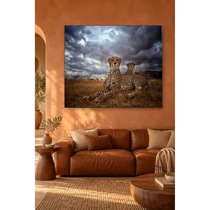 Impression sur toile Fida : Deux guépards sous un ciel agité - Product Image 3