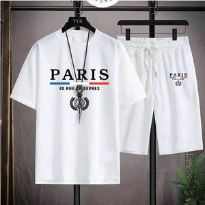 Ensemble streetwear surdimensionné personnalisé 2pcs shorts et t-shirts Ensembles de vêtements d'été Ensemble short et t-shirt pour homme - Product Image 2