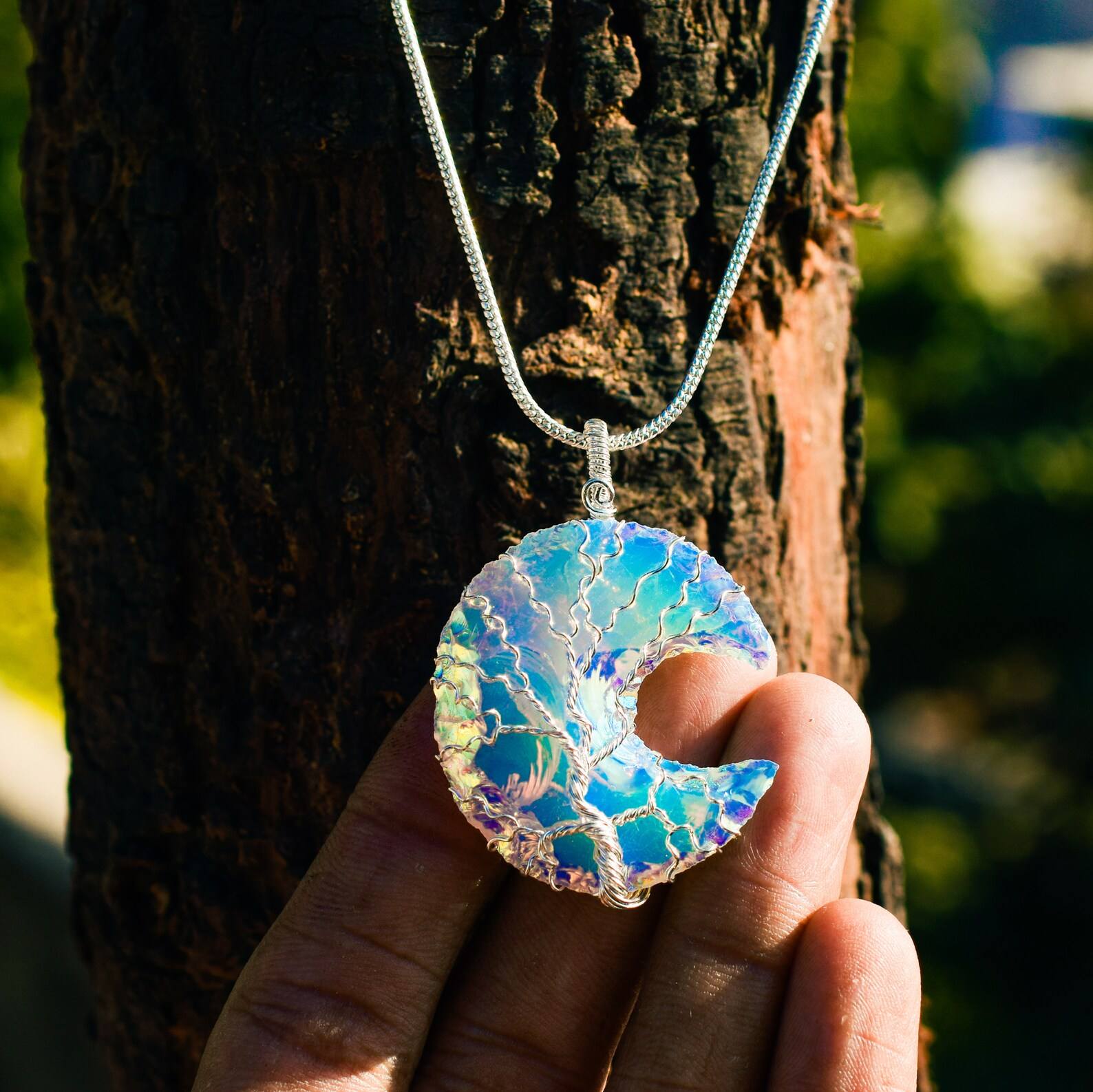 Moon Life Of Flower Wrap Opalite Aura