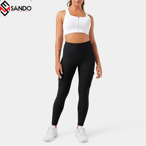 กางเกงเลกกิ้งเล่นกีฬาสำหรับผู้หญิงกางเกงสำหรับเล่นยิมฟิตเนสควบคุมกลางพุงดีไซน์แบบไขว้กันยืดได้4ทางออกแบบโลโก้ได้ตามต้องการ - Product Image 4