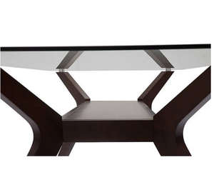 Mobilier de maison unique, nouveau design moderne, table à manger à ossature en bois avec plateau en verre pour salle à manger et table basse avec quatre chaises - Product Image 2