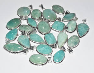 Lote al por mayor de colgantes étnicos hechos a mano con piedras preciosas de amazonita, chapados en plata de ley 925 para fiestas de aniversario de compromiso-GRV - Product Image 6