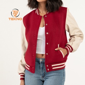 Stylish Custom <b>Women's</b> Varsity <b>Jackets</b> Long Cotton Letterman <b>Jackets</b> Casual Sportswear Breathable OEM Serviced Varsity Fashion - Product Image 3