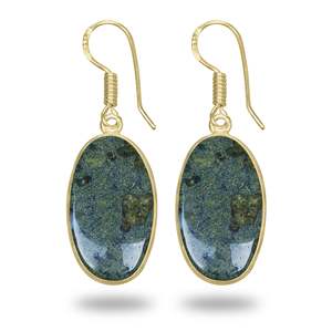 Boucles d'oreilles en jaspe sang de dragon naturel en gros, plaquées or 18 carats, pierres précieuses pour bijoux, disponibles en vrac, nouvelle arrivée - Product Image 2