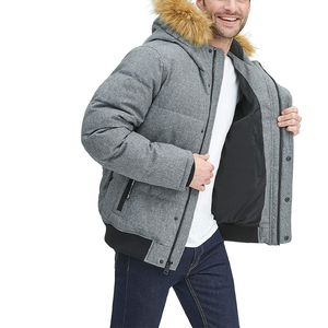 Chaqueta de invierno con logotipo personalizado de alta calidad al por mayor para hombre estilo burbuja acolchada con bolsillos de lona OEM impreso - Product Image 2