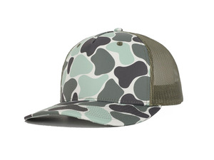 Vintage Ducks Camo Sage and Charcoal 5 Panel Trucker Hat Personalización de alta calidad al por mayor Gorra deportiva promocional Sombrilla Ha - Product Image 2