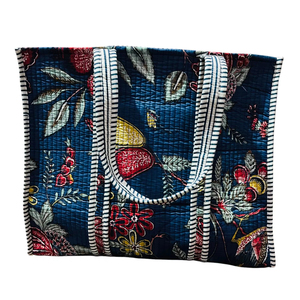 Sac fourre-tout à épaule de grande taille en coton 100% fait à la main, imprimé à la main, matelassé pour femmes - Product Image 1