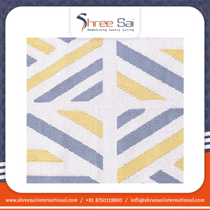 Tapis rayé moderne le plus vendu tapis en coton brodé à la main du fabricant indien beau design - Product Image 5