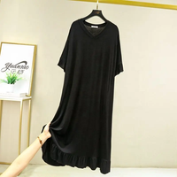Vêtements pour femmes Robe grande taille Simple grande taille Robe d'été droite à manches courtes tricotée en gros pour femmes