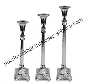 Soporte de vela decorativo de boda de aluminio Chapado en cobre exclusivo soporte de pilar de vela de mesa de Metal lujoso para Navidad en casa - Product Image 3