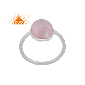 Best Selling Sterling Silver Natural <b>Rose</b> <b>Quartz</b> Gemstone Stackable Ring Custom <b>Jewelry</b> Manufacturer - Product Image 1