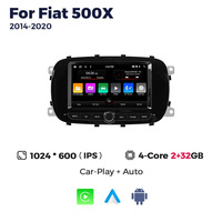 Pour la navigation automobile, amplificateur DSP, RGB, audio stéréo 360, CarPlay, multimédia avec GPS intégré pour Fiat 500X 2014-2020