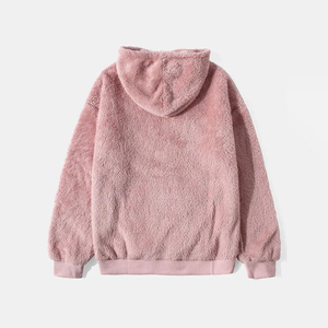 <b>Men's</b> Heavyweight Oversized Cotton <b>Sherpa</b> <b>Hoodie</b> Custom Logo Embroidered Blank Fleece French Terry Winter Season Price - Product Image 2