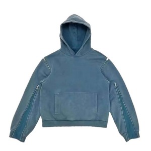 OEM Luxury New Arrival Zipper Heavyweight High Quality Premium Custom Logo Printed Winter Men Hoodies - Product Image 5