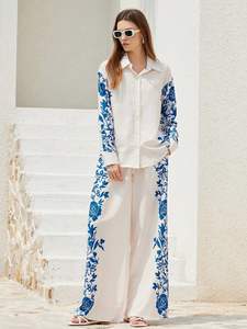 Ensemble long 2 pièces en mousseline de soie pure, sans manches, broderie, aspect magnifique, dernière collection de vêtements de créateur, forte demande, haute qualité - Product Image 3