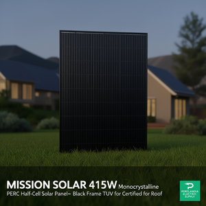 Panneau solaire monocristallin PERC demi-cellule Mission Solar 415W - Cadre noir certifié TUV pour toiture - Product Image 3