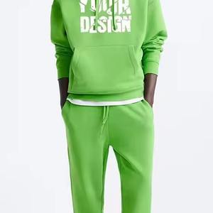 Ensemble de survêtement unisexe pour homme en molleton épais en coton délavé à l'acide pour le printemps et l'hiver, pour le sport - Product Image 2