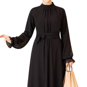 Producto de Venta caliente ligero estilo Dubái negro Abaya Cardigan nuevo diseño musulmán mujeres Hijab Abaya vestido a precios de mayorista - Product Image 1