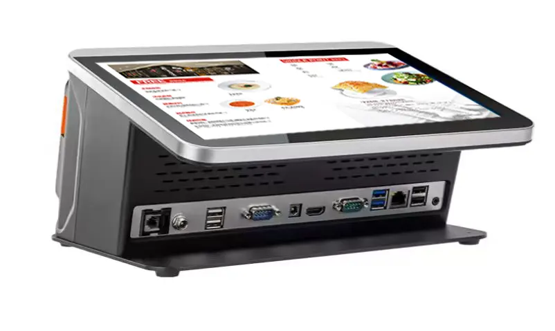 جهاز نقطة بيع طرفية متعددة الوظائف بنظام تشغيل أندرويد وشاشة مقاس 13.3/10.1+2.4 بوصة، يعمل باللمس الكل في واحد/آلة طلب الطعام في المطاعم-facon1-YNY