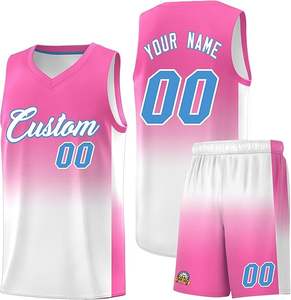 Maillots de basket-ball respirants de haute qualité personnalisables pour hommes fonction de séchage rapide uniforme de basket-ball à conception imprimée - Product Image 1