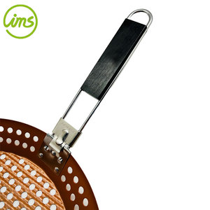 Sartén redonda para asar barbacoa con logotipo personalizado con mango extraíble - Product Image 5