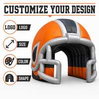 Tunnel gonflable personnalisé en forme de casque, thème sportif, entrée pour joueurs, passage gonflable pour stade, événement sportif scolaire, accessoire de décoration