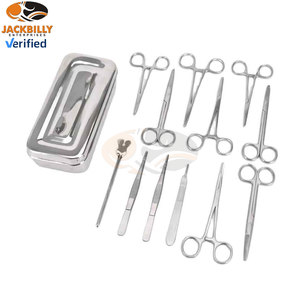 Jackbilly ชุดอุปกรณ์ผ่าตัดขนาดเล็ก13ชิ้น, ชุดเครื่องมือผ่าตัดทำจากสเตนเลสสตีลสำหรับการเย็บแผลและตกแต่งแผล - Product Image 2
