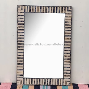 Cadre de miroir en incrustation d'os fait à la main de conception artisanale intemporelle - Product Image 6