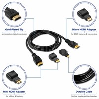 Cable Adaptador de Micro HDMI a HDMI Estándar, 4K Ultra HD, Chapado en Oro, Plug and Play para Cámara DSLR