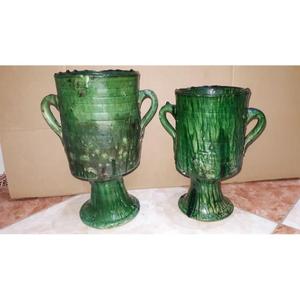 Tazón de Cerámica Artesanal Marroquí Tamegroute con Esmalte Verde, Artesanía Bereber Vintage, Decoración para el Hogar, Regalo - Product Image 1