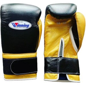 Gants de boxe professionnels en cuir noir et or, avec fermeture velcro au poignet, pour l'entraînement et le sparring, pour hommes et femmes - Product Image 1