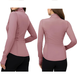Veste athlétique légère de course à pied pour femme Cottony-Soft 4-Way Stretch Zip-up Slim Fit Workout Seamless Plus Size Yoga Jacket - Product Image 5