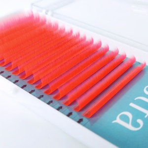 Extensions de cils néon lueur dans le noir de haute qualité du Vietnam 0.15mm d'épaisseur 10-15 mélange de cils colorés roses D" - Product Image 3