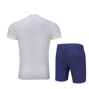 Maillot de tennis unisexe 100% en polyester pour hommes, jupe de tennis courte respirante imprimée de logo personnalisé, uniforme de tennis 2 pièces unisexe - Product Image 3