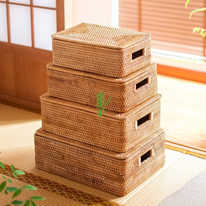 Natural Rattan Rectangular Lidded Handmade Eco-Friendly Storage Box Flexible Design Custom Logo Available for Cleaning Supplies - Product Image 4
