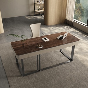 Modern Minimalist Natural Wood Computer <b>Desk</b> Luxury Simple Bedroom Dressing Table <b>Study</b> Writing Workstation for Villa Apartment - Product Image 5