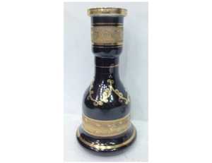 Jarrones de Vidrio Negro Decorados con Oro de 24 Quilates, Pintados a Mano, de Lujo, Estilo Egipcio Farida, con Grabado Profundo, para Fumar Shisha - Product Image 4