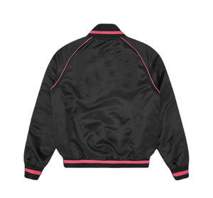 Chaqueta de béisbol deportiva de satén de poliéster 100% bordada personalizada para hombre, cortavientos universitario de estilo callejero, impermeable y transpirable - Product Image 3