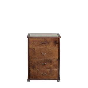 Chariot de rangement multi-usages moderne en hêtre avec plateau en bois massif, roulettes en plastique et poignées en fer pour la cuisine - Product Image 1