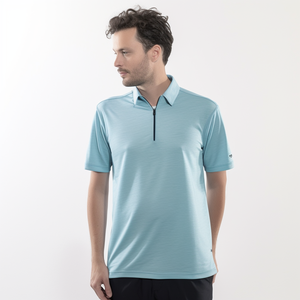 เสื้อโปโลผ้าคอตตอนผ้าโพลีเอสเตอร์สำหรับผู้ชายเสื้อโปโลผ้า100% ปักลายโลโก้ตามสั่งสีประกบลำลอง - Product Image 2