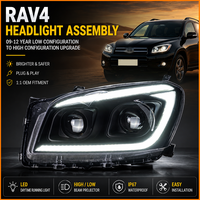 Phare avant complet à LED pour Toyota RAV4 2009-2012, double faisceau, lentille de projecteur, haute luminosité, remplacement Plug and Play