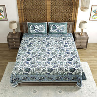 Parure de lit à imprimé éléphant du Rajasthan, textile de maison indien, draps de lit 100% coton biologique, draps de lit double