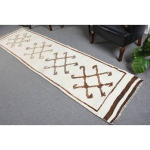 Moderno clásico 2,7x10,7 pies Blanco marrón tejido plano alfombra hecha a mano estilo turco 9x12 patrón de pasillo rectangular para entrada 4m de ancho - Product Image 4