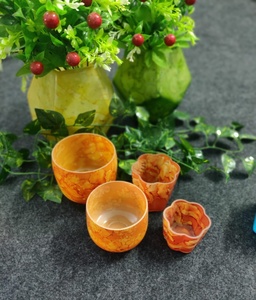 Custom Trendy Unique Multi-colored Marbleized Handmade Decorative Multi-purpose <b>Small</b> Square Empty wax-filling Candle Glass <b>Jar</b> - Product Image 3