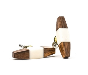 Perilla de Mueble de Latón Macizo Hecha a Mano, Perilla de Puerta de Resina de Madera India con Incrustaciones de Mármol y Hueso, para Dormitorio, Muebles Escolares y Cocina - Product Image 1